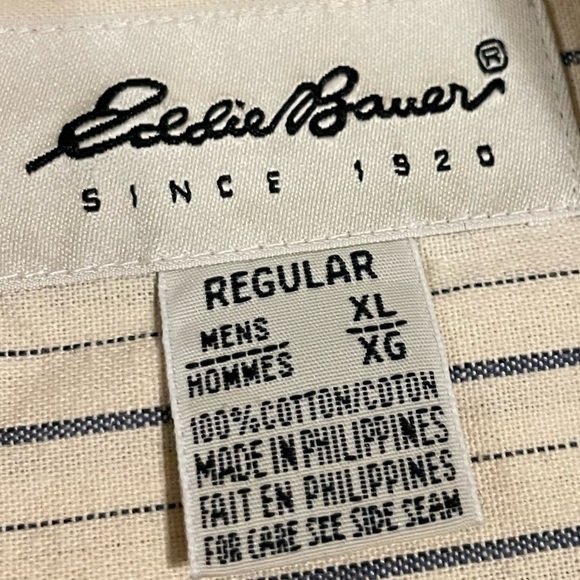 Men’s Eddie Bauer Size XL Striped Casual Button Down Cotton Shirt - Picture 6 of 6